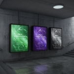 户外街头风广告街景商场电梯店铺海报橱窗地铁展览画展画框样机