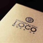 LOGO标志样机模版效果图名片纸张场景金属凹凸质感