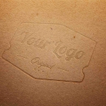 LOGO标志样机模版效果图名片纸张牛皮纸场景立体凹凸质感