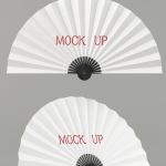 中国风纸扇折扇广告圆扇效果图vi样机展示PSD贴图设计素材模板