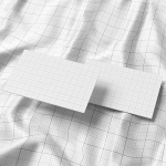 文创丝巾丝绸披巾布料褶皱名片样机效果图PSD智能贴图模板设计素材