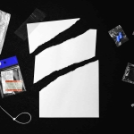 透明塑料膜CD磁带光盘金属气泡袋海报做旧标签褶皱包装样机ps素材