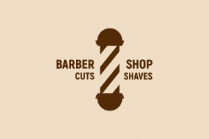 美式理发店剪发店logo标志矢量