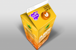 牛奶果汁饮品饮料包装盒方盒样机模版