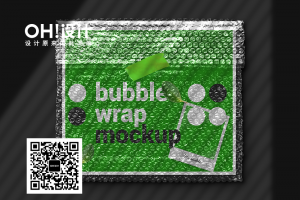 气泡袋透明泡泡膜快递打包包装样机PSD智能贴图分层设计素材