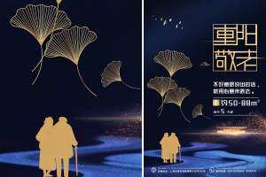 重阳节商业活动宣传海报PSD素材模板