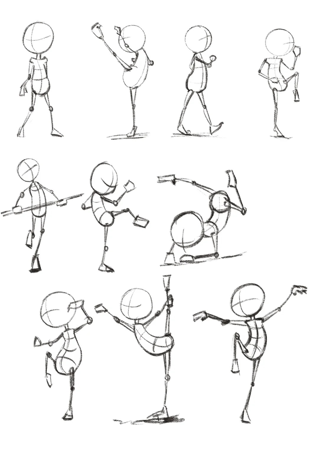 Procreate人体速写 · 人物动态打卡练习