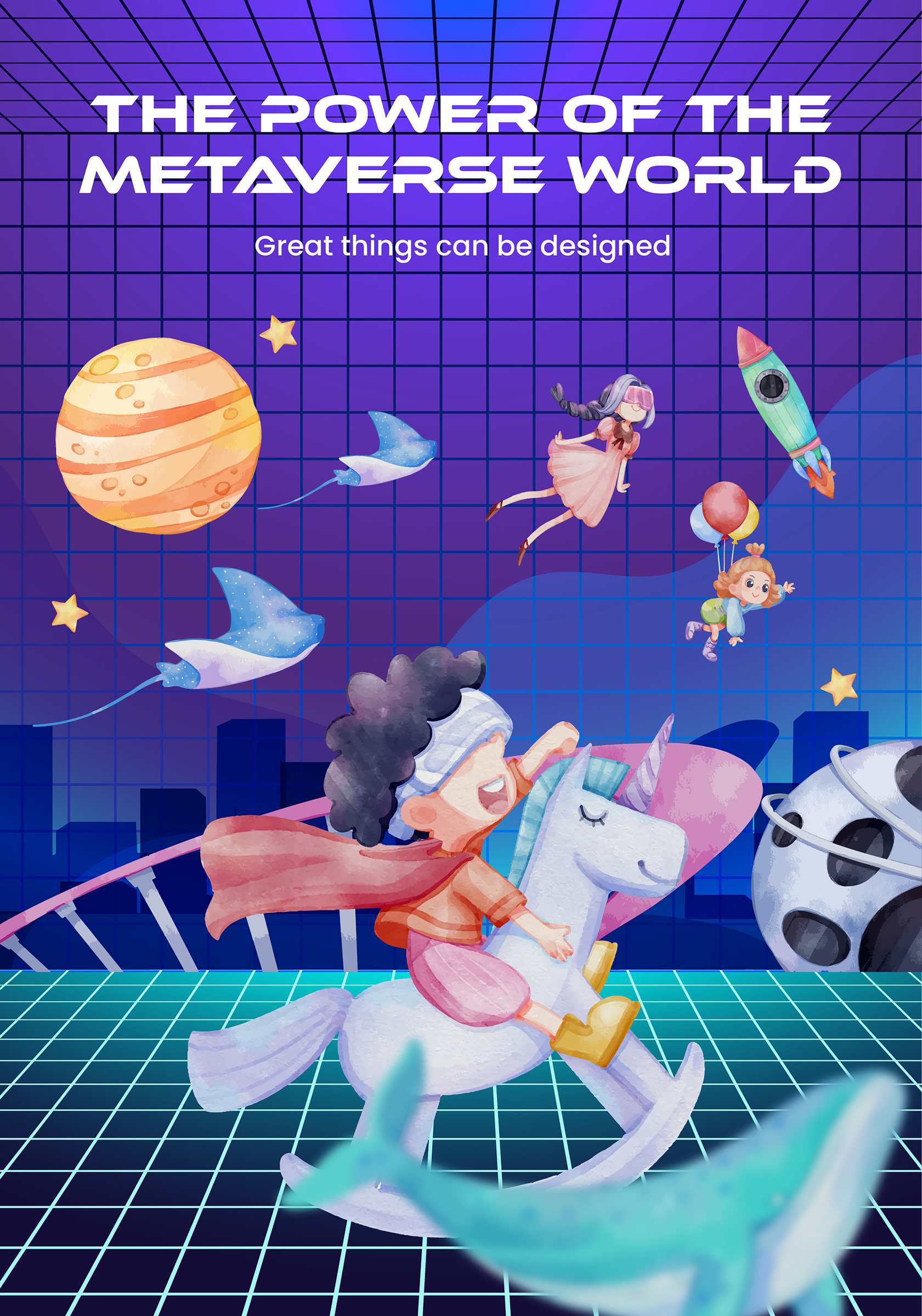 元宇宙水彩插画 · DD0194 矢量素材合集