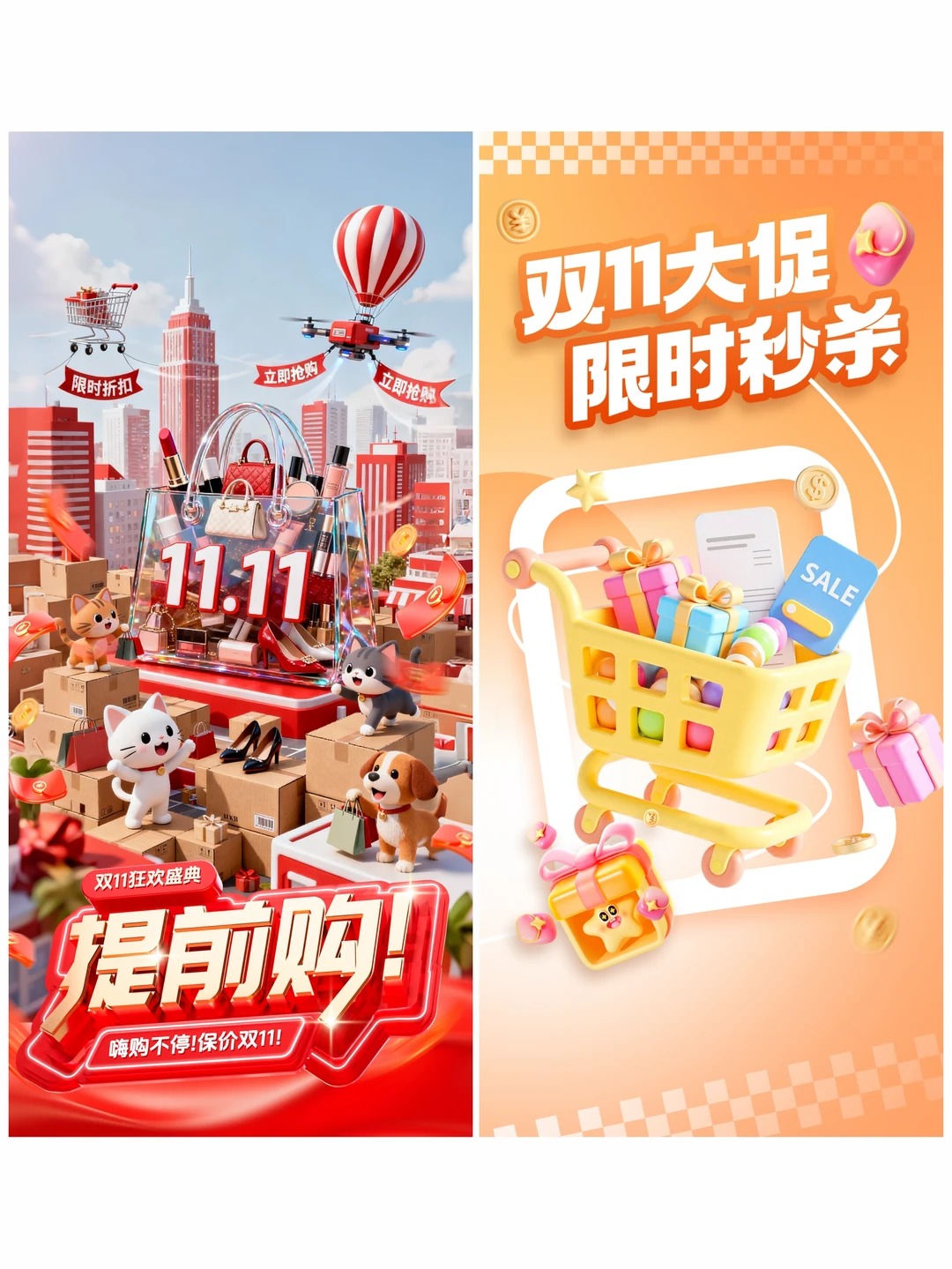 活动海报设计 · 双十一海报 · 双十一 · 促销海报 · 双十一海报设计 · 设计灵感|主视觉 / KV 设计灵感合集