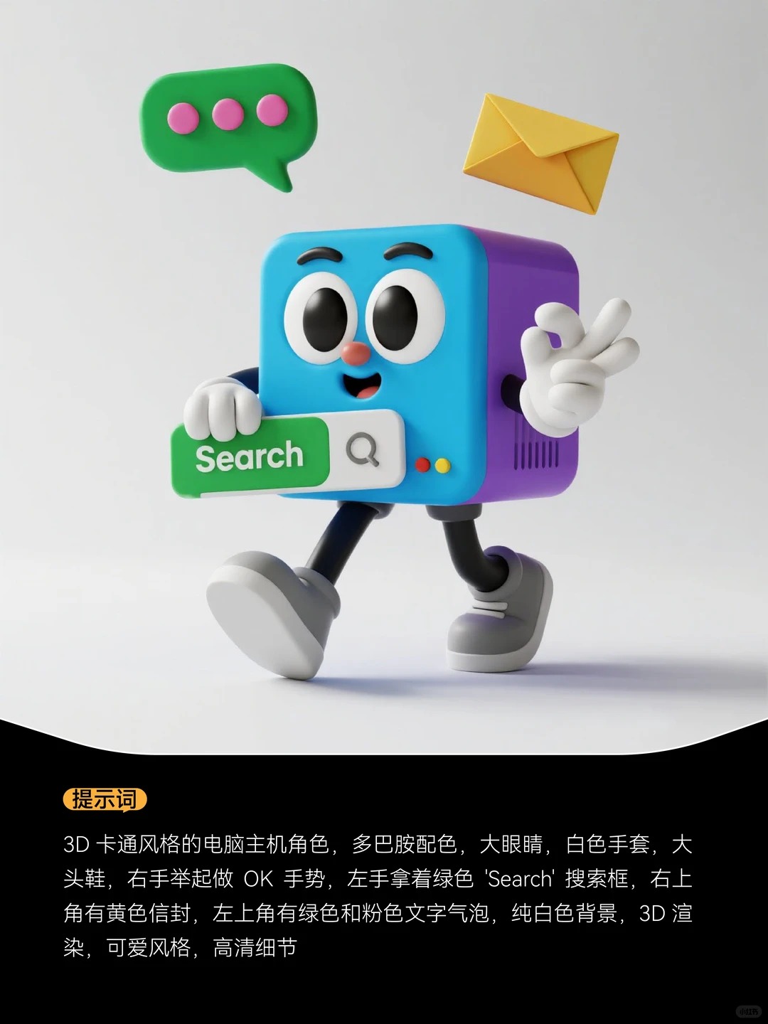 3D卡通图标设计 · Ai关键词 · 提示词|图标设计灵感合集
