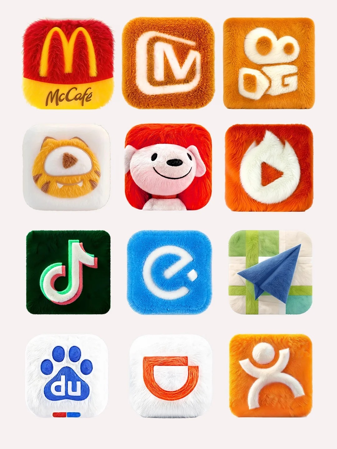图标 · 手机图标 · 毛绒图标 · ai绘画｜图标设计灵感合集