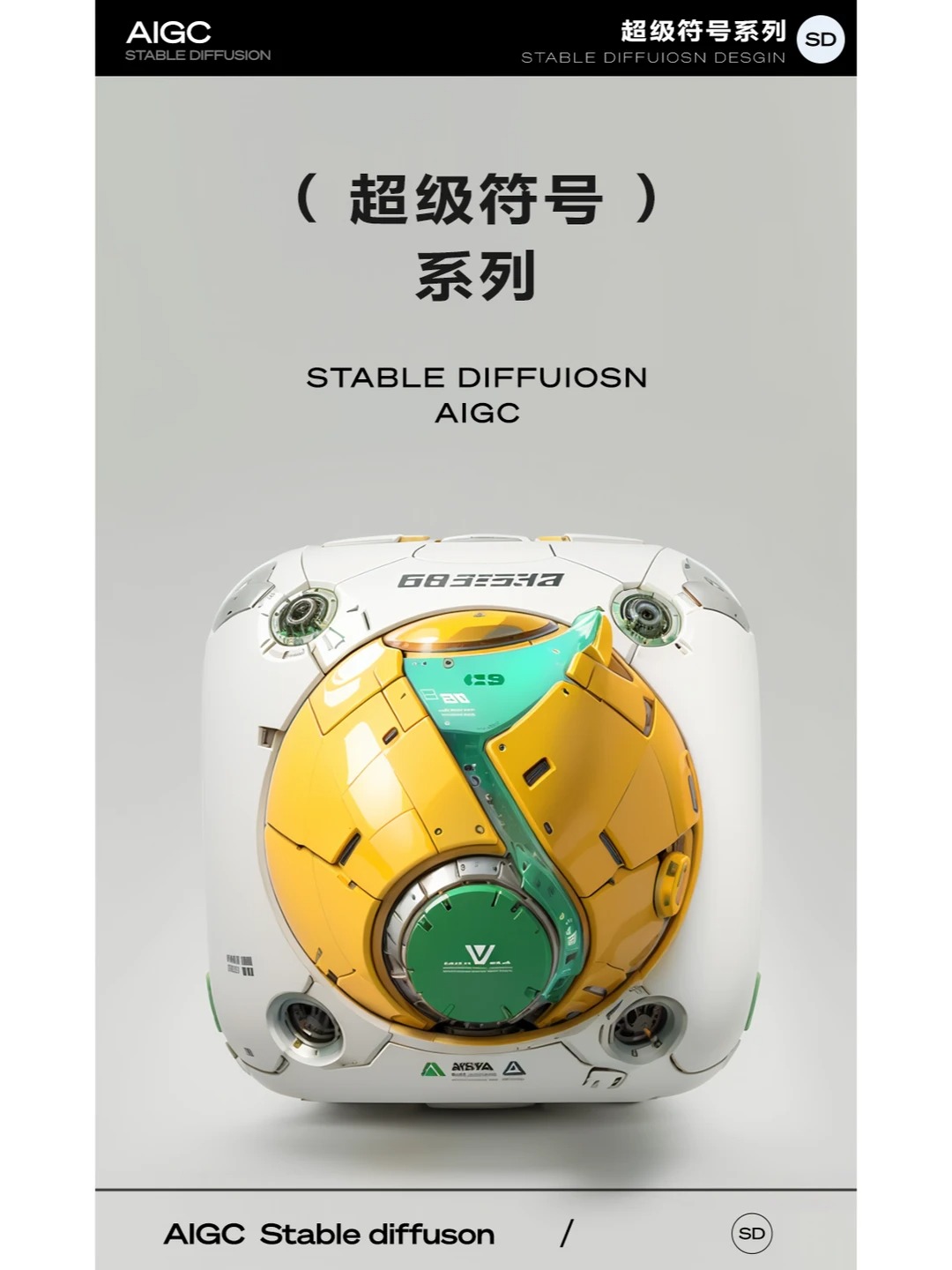 AIGC · ai绘画 · AI · SD · 超级符号 · C4D｜图标设计灵感合集