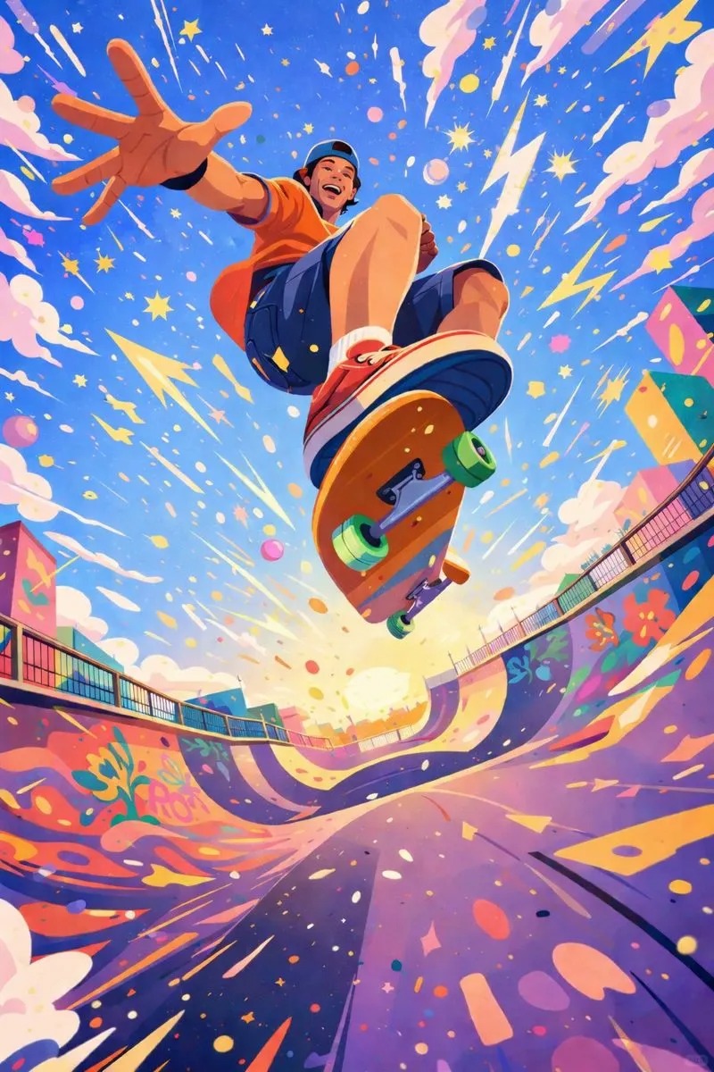 为热爱喝彩 · 大透视潮流插画海报灵感