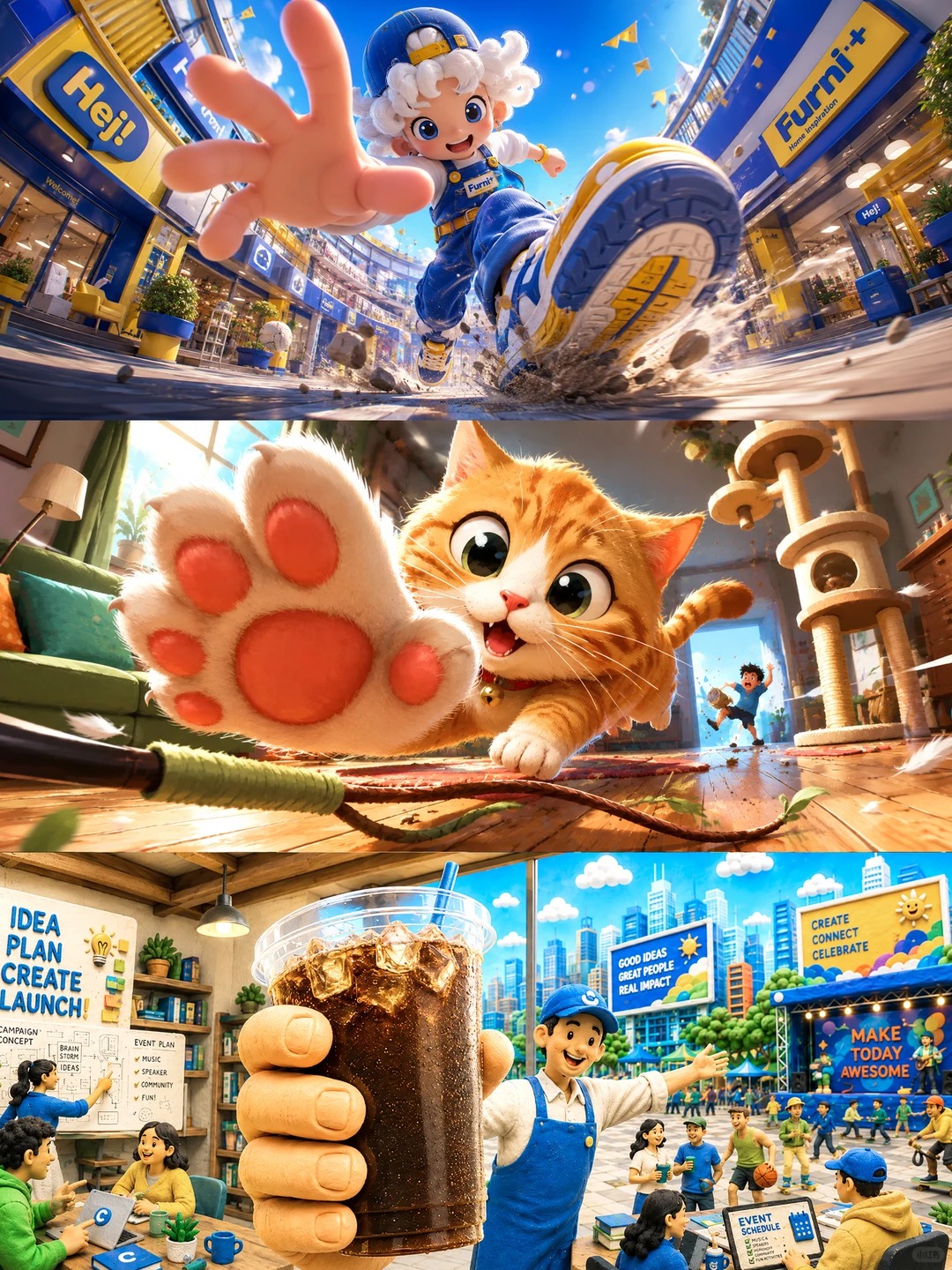 AI运营插画 · 3D场景化主视觉