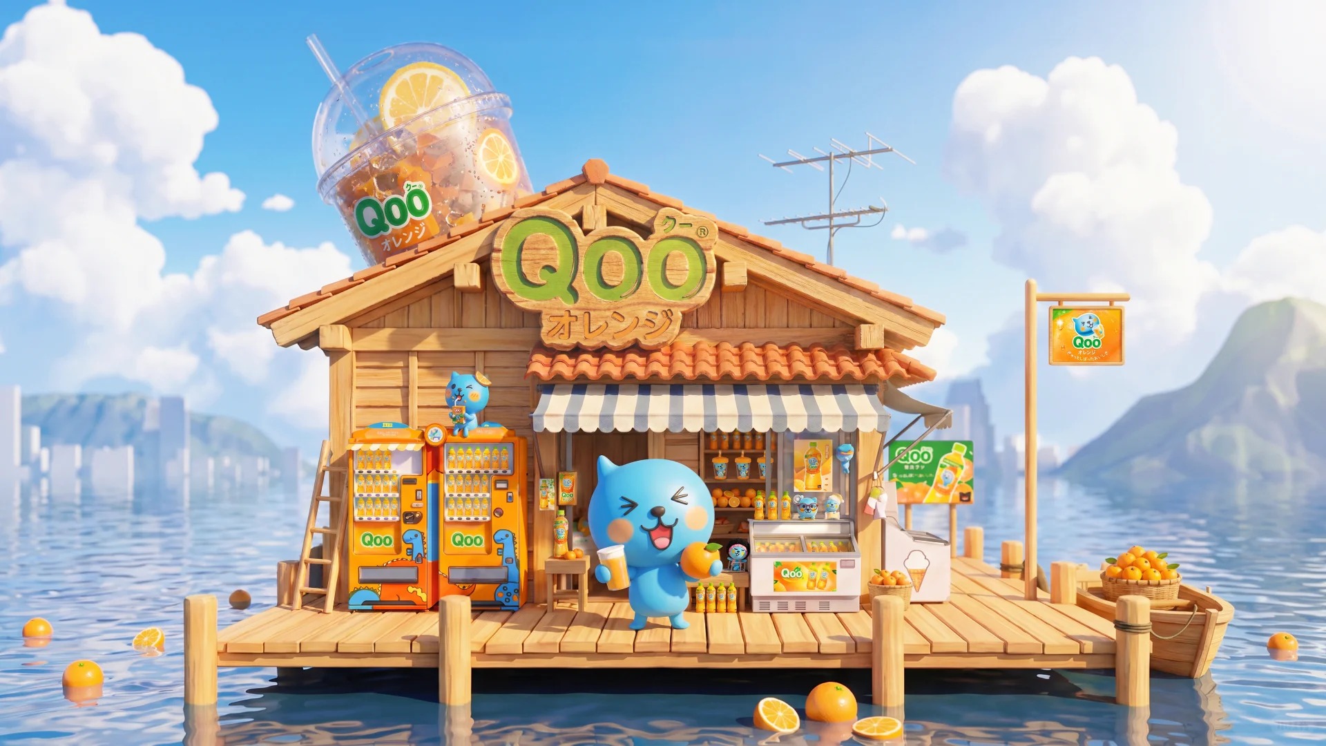 🍊一口回到童年！AI生成的酷儿Qoo超元气KV_4_苹果派｜3D卡通渲染